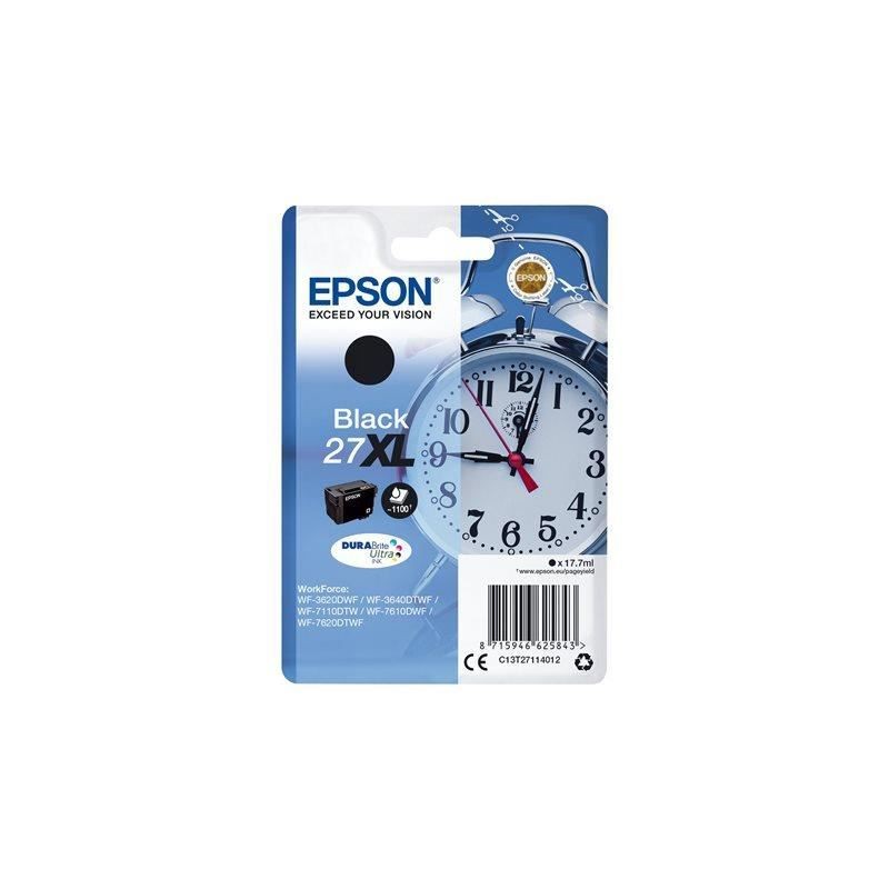 EPSON T2711XL Noir Cartouche d'encre XL Réveil (C13T27114012) pour WF-3620, WF7720