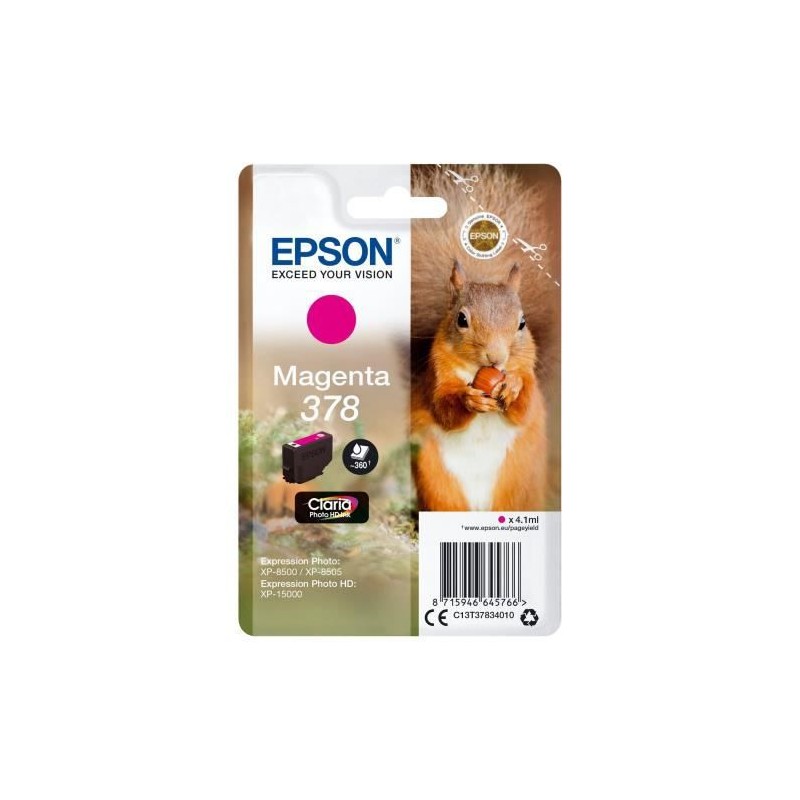 EPSON 378 Magenta - Ecureuil Cartouche d'encre (C13T37834010)