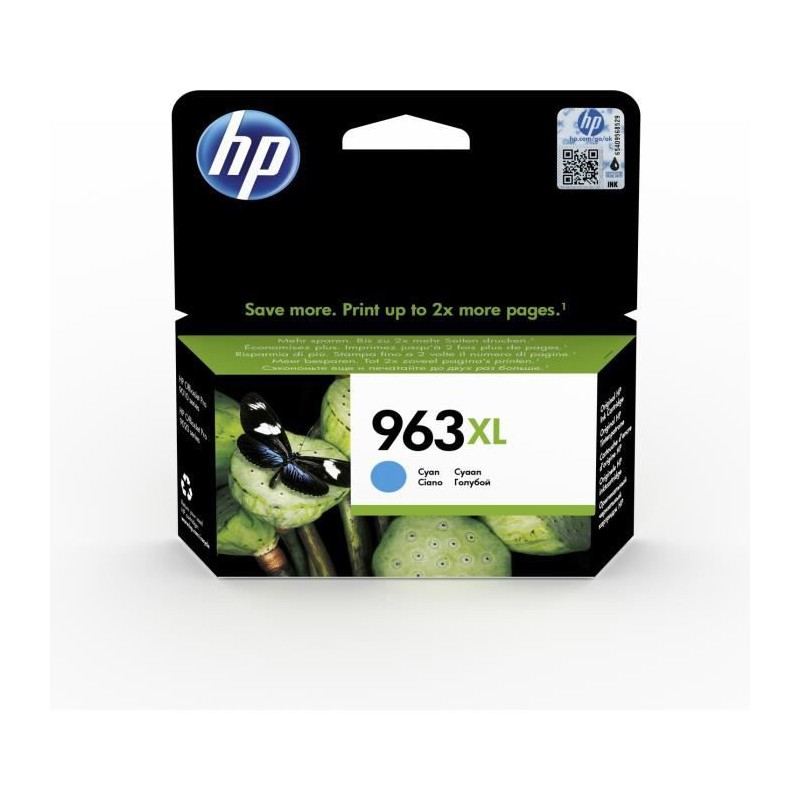 HP 963XL Cyan Cartouche d'encre XL authentique (3JA27AE) pour OfficeJet Pro 9010 / 9020 series