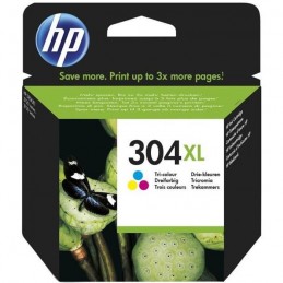 HP 304XL Trois Couleurs Cartouche d'encre XL authentique (N9K07AE) pour DeskJet 2620, 2630, 3720, 3730