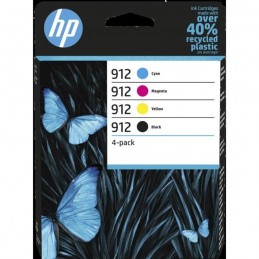 HP 912 Pack de Cartouches d'encre Noir, Cyan, Magenta, Jaune authentique (6ZC74AE) pour OfficeJet 8010 / Pro 8020 series