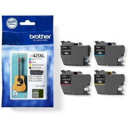 BROTHER LC421XLVAL Pack Cartouches d'encre Noir, Cyan, Magenta, Jaune 500 pages - Pour DCP-J1050DW, DCP-J1140D et MFC-J1010DW B