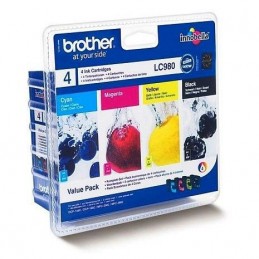 BROTHER LC980 Cartouches d'encre Multipack Noir, Cyan, Magenta, Jaune (LC980VALBP) - vue emballage