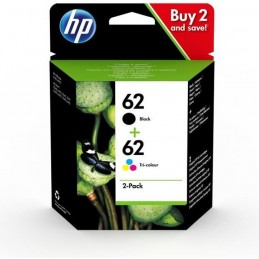 HP 62 Pack de Cartouches d'encre Noire et Trois couleurs authentiques (N9J71AE)