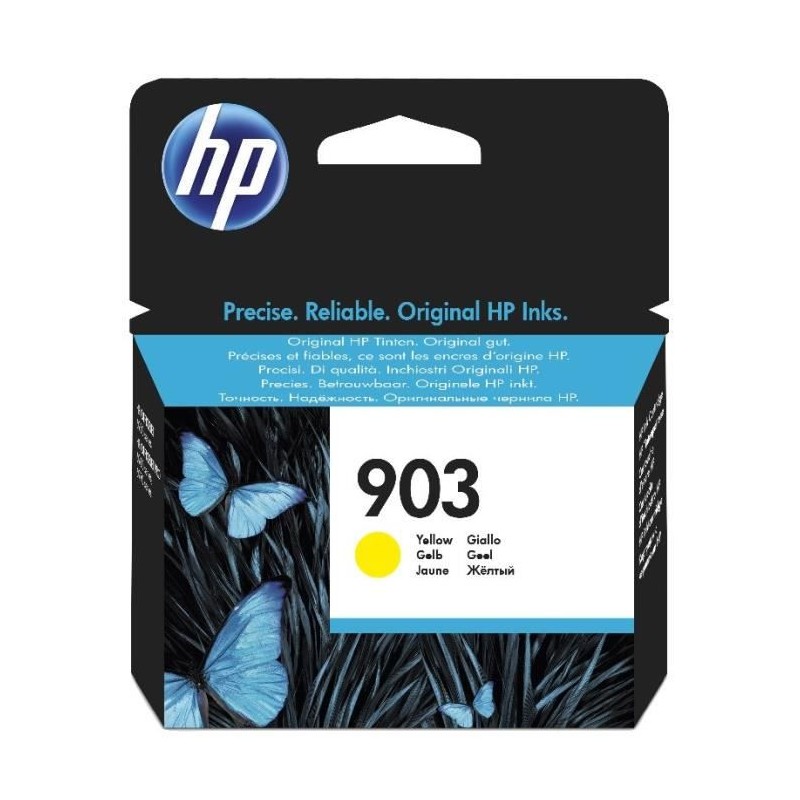 HP 903 Jaune Cartouche d'encre authentique (T6L95AE) pour OfficeJet Pro 6950, 6960, 6970