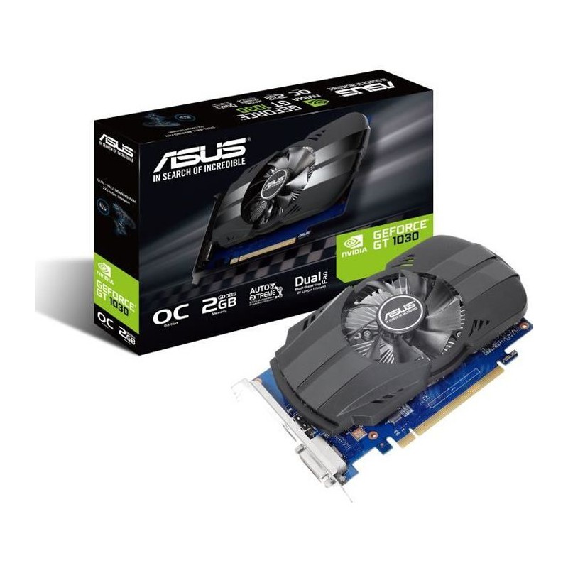 ASUS GeForce GT 1030 Carte Graphique Nvidia 2Go GDDR5 (90YV0AU0M0NA00) - vue emballage