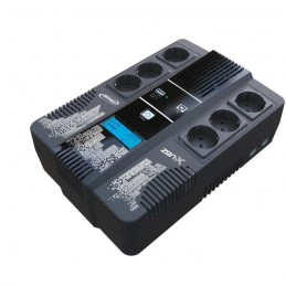 INFOSEC ZEN X 600 Onduleur Line Interactive 600VA / 360W - 6 prises 220V - USB - vue de trois quart