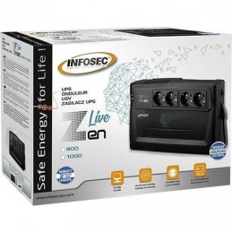 INFOSEC 66084 Zen Live 1000 Onduleur Line Interactive 1000VA - 4 prises FR/SCHUKO - vue emballage