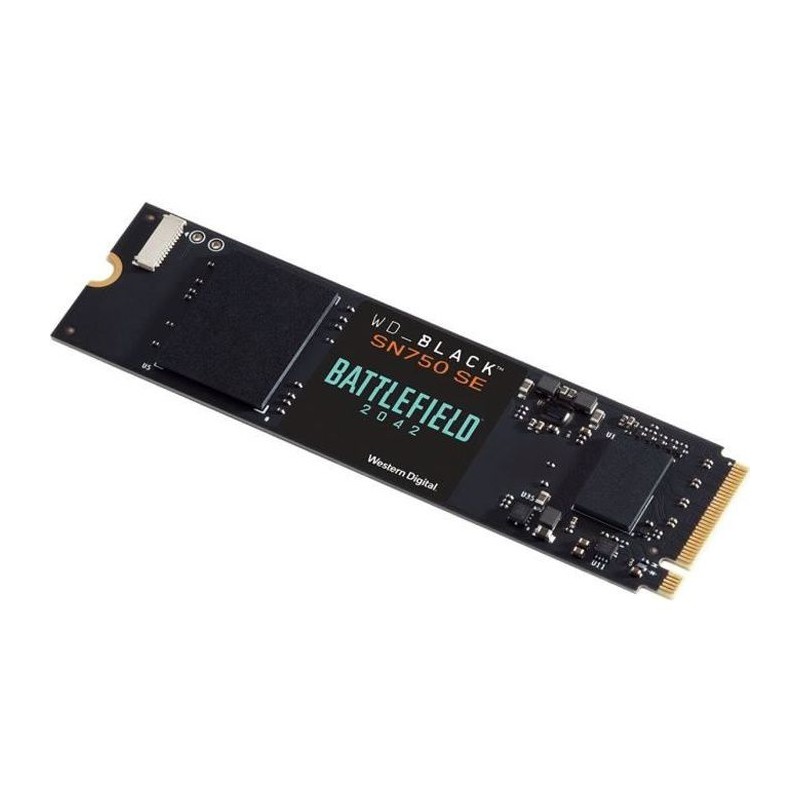 WESTERN DIGITAL 1To WD Black™ SSD SN750 SE - M.2 NVMe (WDBB9J0010BNC-WRSN) + Battlefield 2042 OFFERT - vue de trois quart