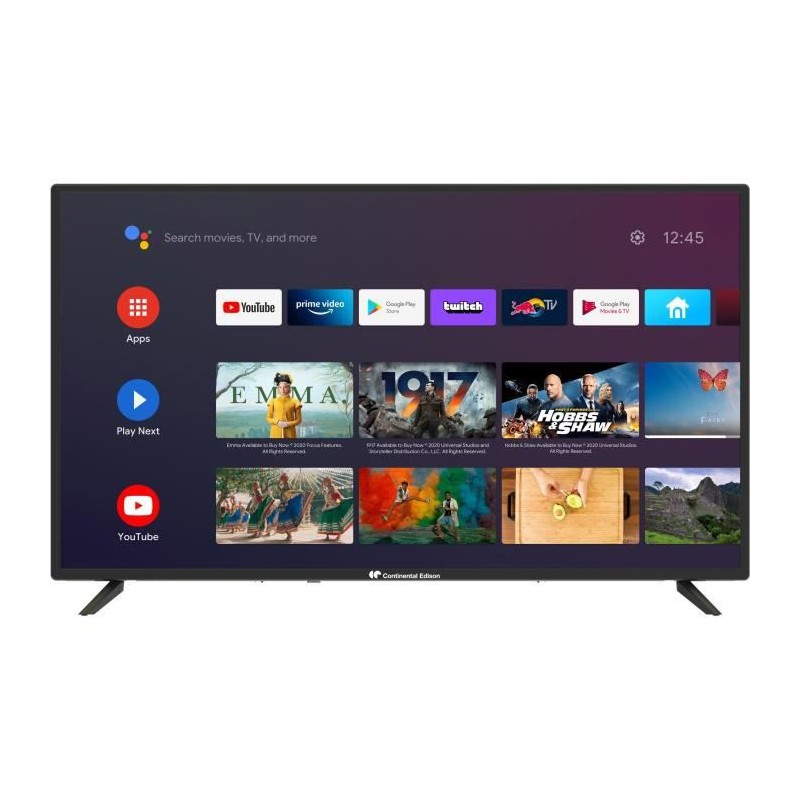 CONTINENTAL EDISON TV 40'' (100cm) ANDROID TV LED FHD - Wifi - Bluetooth Netflix - Youtube - Google Play Store