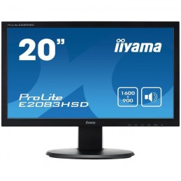 IIYAMA ProLite E2083HSD-B1 Ecran PC 20'' 1600x900 - VGA - DVI - Haut-parleurs 2x 2W - vue de face