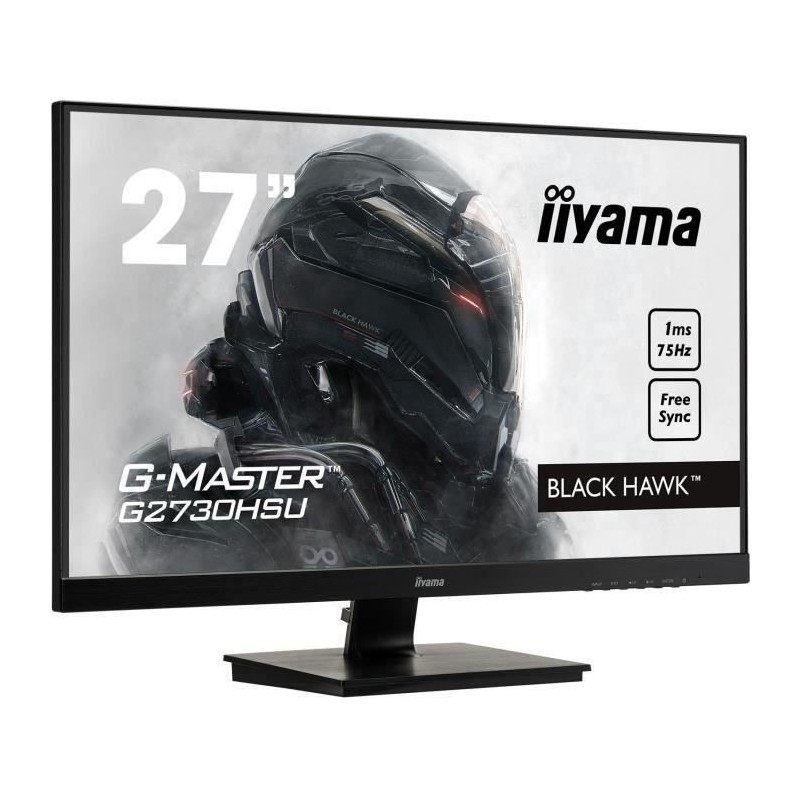IIYAMA G-Master Black Hawk Ecran PC 27'' FHD - Dalle TN - 1ms - 75Hz - DisplayPort / HDMI / VGA - AMD FreeSync