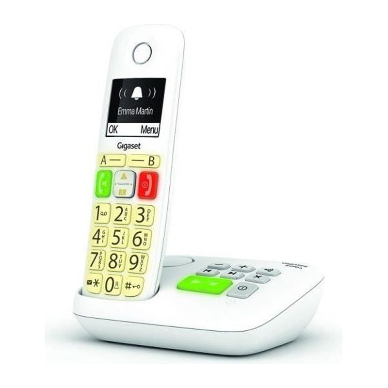 GIGASET E290 A Blanc Téléphone sans fil avec répondeur - Larges touches