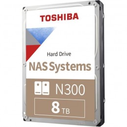TOSHIBA NAS N300 8To HDD 3.5'' 7200rpm SATA3 6Gbs 256Mo Cache - Boite Retail (HDWG480EZSTA) - vue de trois quart