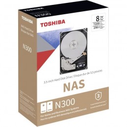TOSHIBA NAS N300 8To HDD 3.5'' 7200rpm SATA3 6Gbs 256Mo Cache - Boite Retail (HDWG480EZSTA) - vue emballage