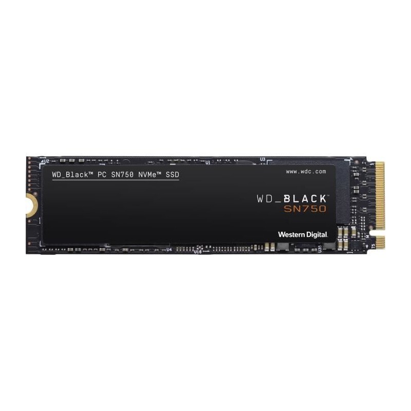 WESTERN DIGITAL WD Black™ 500Go SSD SN750 Format M.2 NVMe (WDS500G3X0C-00SJG0) - vue de dessus