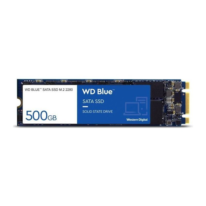 WESTERN DIGITAL WD Blue™ 500Go SSD 3D Nand Format M.2 (WDS500G2B0B) - vue de dessus