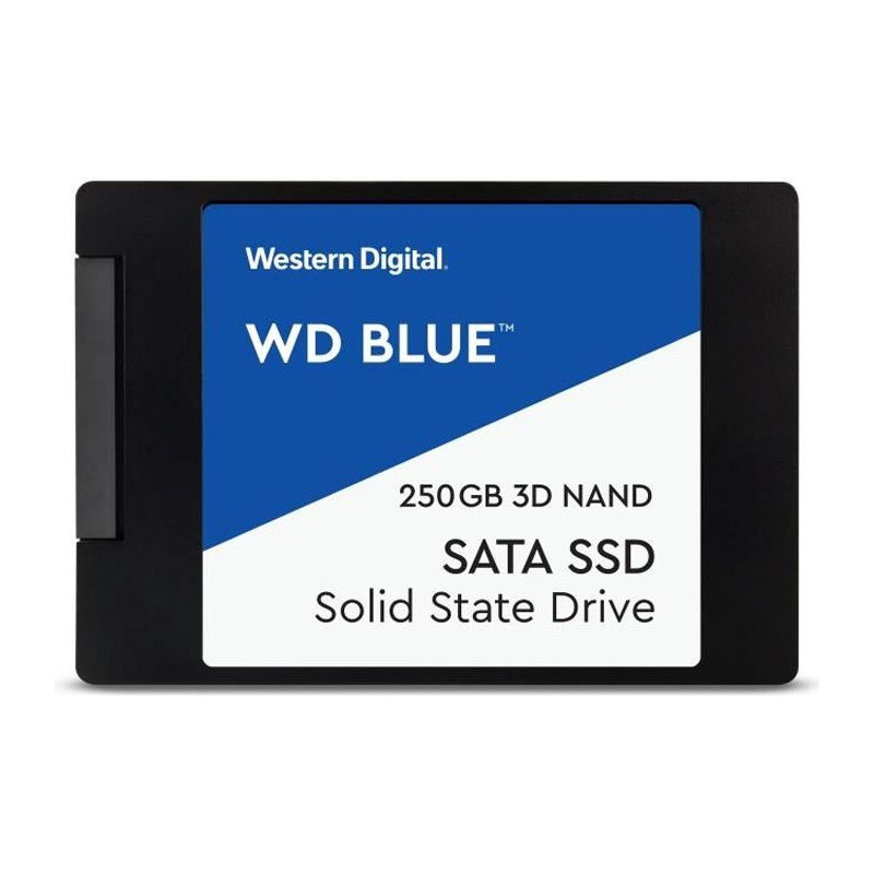 WESTERN DIGITAL WD Blue™ 250Go SSD 3D Nand SATA3 6Gbs 2.5'' - 7mm (WDS250G2B0A) - vue de dessus