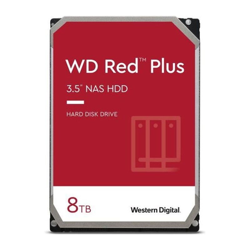 WESTERN DIGITAL 8To WD Red™ Plus HDD 3.5'' SATA 6Gbs 7200 tr/min - 256Mo Cache (WD80EFBX)