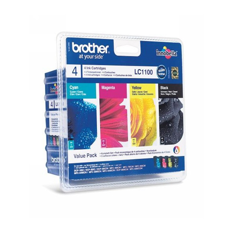 BROTHER LC1100 Multipack Cartouche d'encre Noir, Cyan, Magenta, Jaune - vue emballage