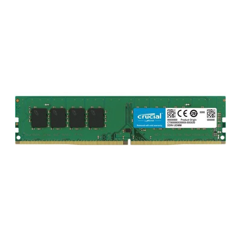 CRUCIAL 16Go DDR4 (1x 16Go) RAM DIMM 2400MHz CL17 (CT16G4DFD824A) - vue de dessus