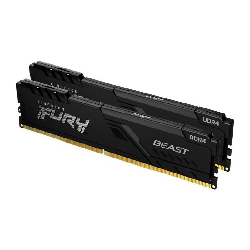 KINGSTON FURY Beast 32Go DDR4 (2x 16Go) RAM DIMM 3200MHz CL16 (KF432C16BB1K2/32) - vue de trois quart