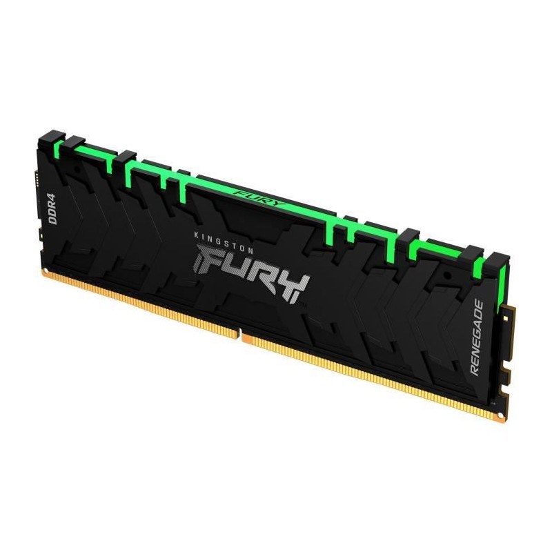 KINGSTON FURY Renegade RGB 8Go DDR4 (1x 8Go) RAM DIMM 3200MHz CL16 (KF432C16RBA/8) - vue de trois quart