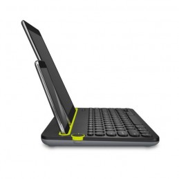 LOGITECH K480 Noir Clavier Bluetooth multidevice - AZERTY (920006352) - vue de profil en situation