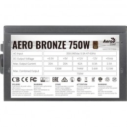 AEROCOOL Aero Bronze Alimentation 750W 80Plus Bronze (ACPB-AR75AEC.11) - vue de profil