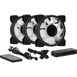 AEROCOOL Mirage 12 Pro A-RGB Ventilateur boitier PC 120mm (Pack de 3) - vue pack