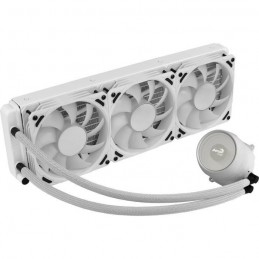 AEROCOOL Mirage L360 A-RGB Blanc Watercooling CPU 360mm Intel - AMD - 3x 120mm - vue de trois quart