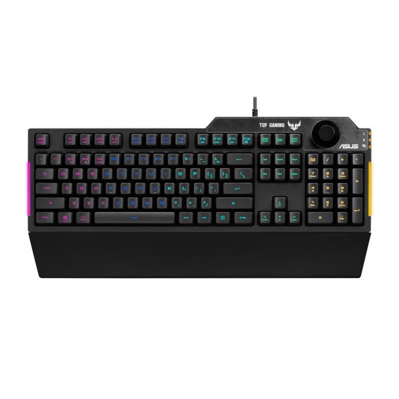 ASUS TUF K1 Noir RGB Clavier Gaming - Membrane - AZERTY (90MP01X0-BKFA00)