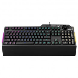 ASUS TUF K1 Noir RGB Clavier Gaming - Membrane - AZERTY (90MP01X0-BKFA00) - vue de face