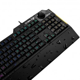 ASUS TUF K1 Noir RGB Clavier Gaming - Membrane - AZERTY (90MP01X0-BKFA00) - vue mouillé