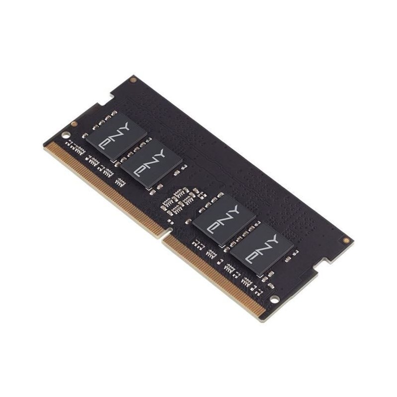 PNY 8Go DDR4 (1x 8Go) RAM SODIMM 2666MHz CL19 (MN8GSD42666) - vue de trois quart