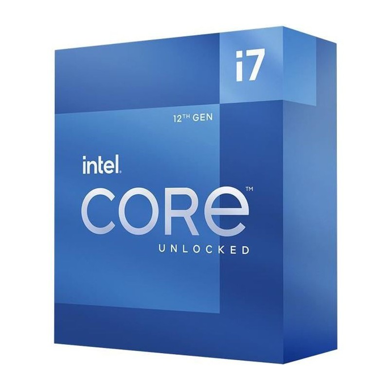 INTEL Core i7-12700K Processeur LGA-1700 - 12 coeurs (8P+4E) (Chipset Série 600) TDP 125W (BX8071512700K)