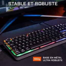 THE G-LAB Combo IRIDIUM Gaming Pack Clavier 160 FR + Souris Kult 170 - AZERTY - vue stable et robuste
