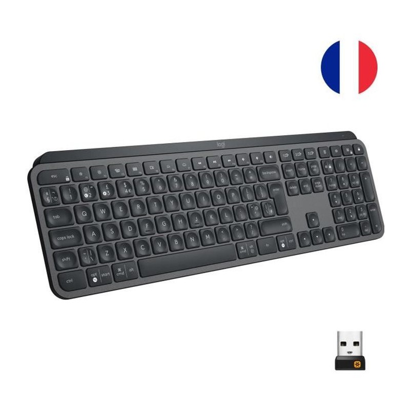 LOGITECH MX Keys Noir Clavier sans fil Bluetooth / RF - AZERTY (920-009405)