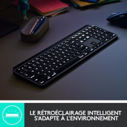 LOGITECH MX KEYS Noir pour MAC Clavier Sans fil - Rétroéclairé (920-009554) - vue rétroéclairage