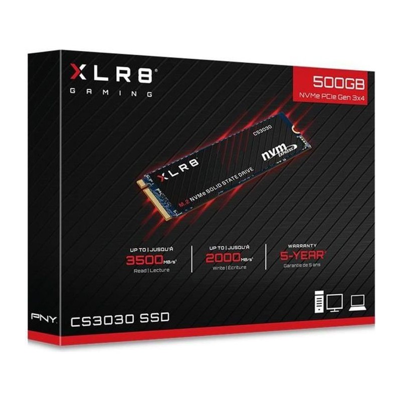 PNY CS3030 500Go SSD XLR8 M.2 NVMe (M280CS3030-500-RB)