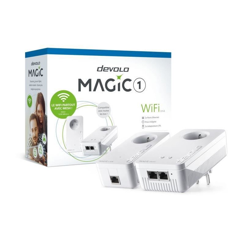 DEVOLO Magic 1 Starter kit Pack 2 adaptateurs CPL 1200 Mbits - Prise 220V - vue emballage