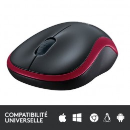 LOGITECH M185 Rouge Souris sans fil optique (910-002237) - vue de trois quart