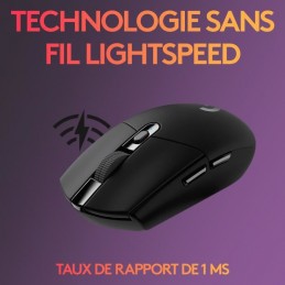 LOGITECH G305 LIGHTSPEED Noir Souris Gaming sans fil - vue de trois quart