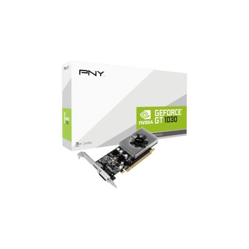 PNY GT1030 Carte Graphique nVidia 2GB - PCIe 3.0 (VCGGT10302PB) - vue emballage