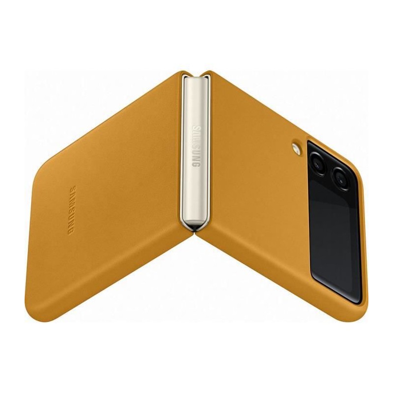 SAMSUNG Coque en cuir Moutarde pour Smartphone Samsung Z Flip3