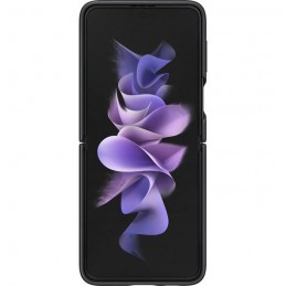 SAMSUNG Coque en cuir Noir pour Smartphone Samsung Z Flip3 - vue de face en situation ouvert