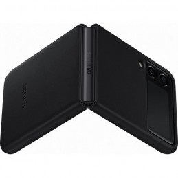 SAMSUNG Coque en cuir Noir pour Smartphone Samsung Z Flip3 - vue de trois quart