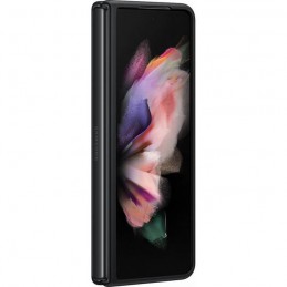 SAMSUNG Coque en cuir Noir pour Smartphone Samsung Z Fold3 - vue de face trois quart en situation