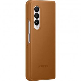 SAMSUNG Coque en cuir Marron clair pour Smartphone Samsung Z Fold3 - vue de dos en situation