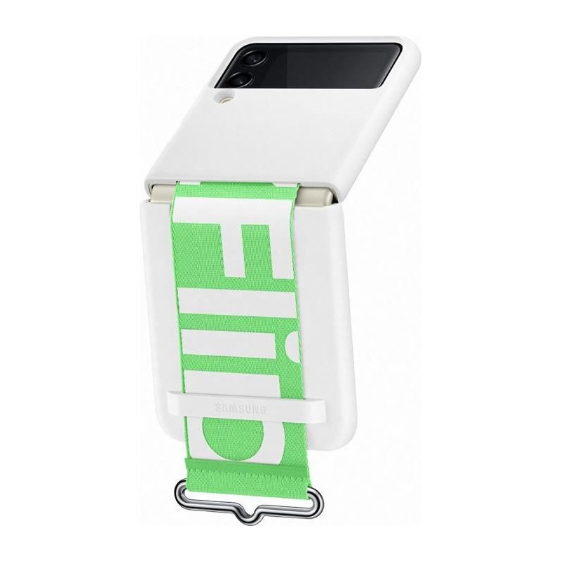 SAMSUNG Coque silicone Blanc avec lanière pour smartphone Z Flip3